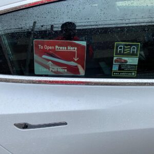 "Pull Here" Tesla Window Cling